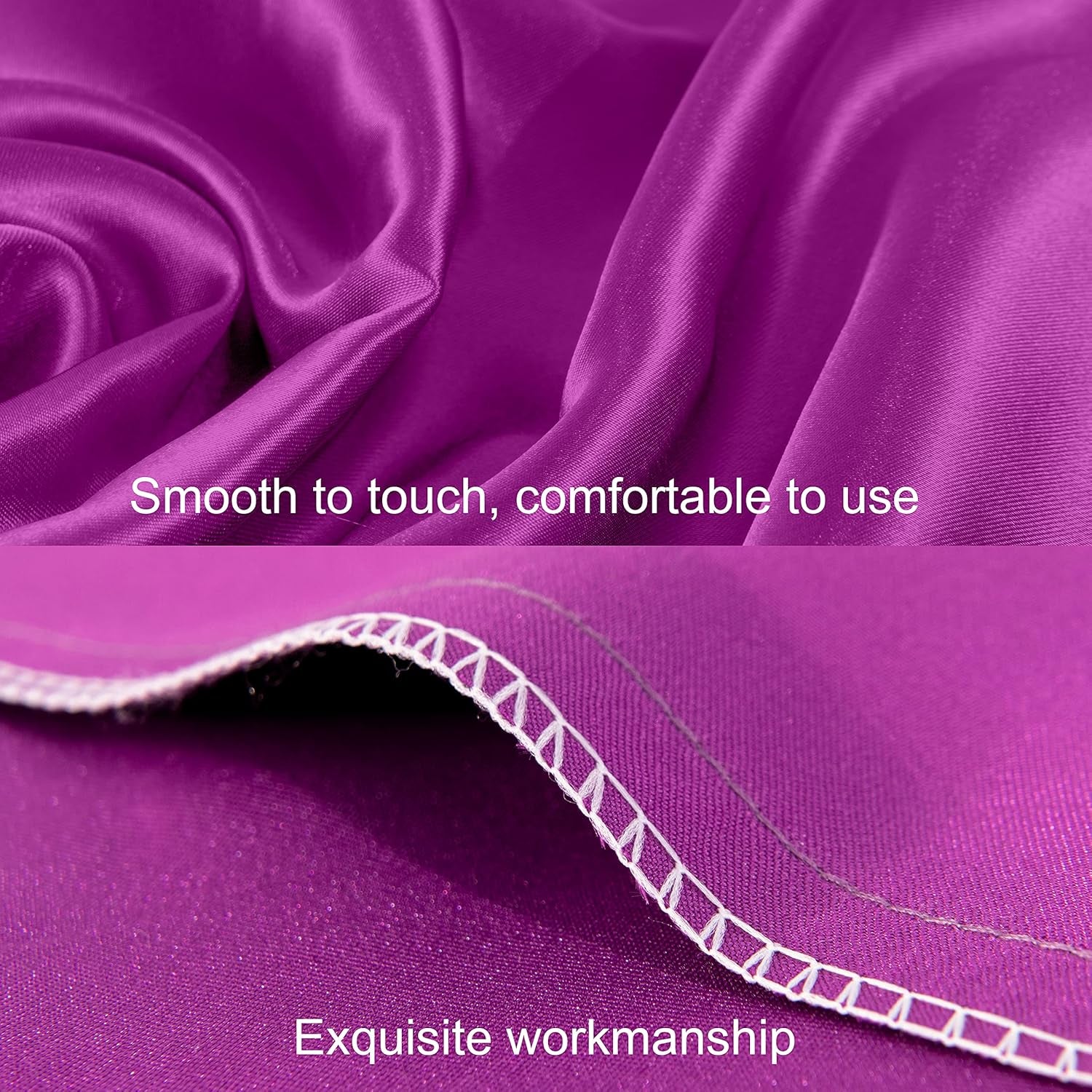 2 Pack Queen Silk Satin Pillowcases for Hair and Skin, Silky Soft and Luxurious Bedding Pillow Cases with Envelope Closure, 20X30 Inches, Purple