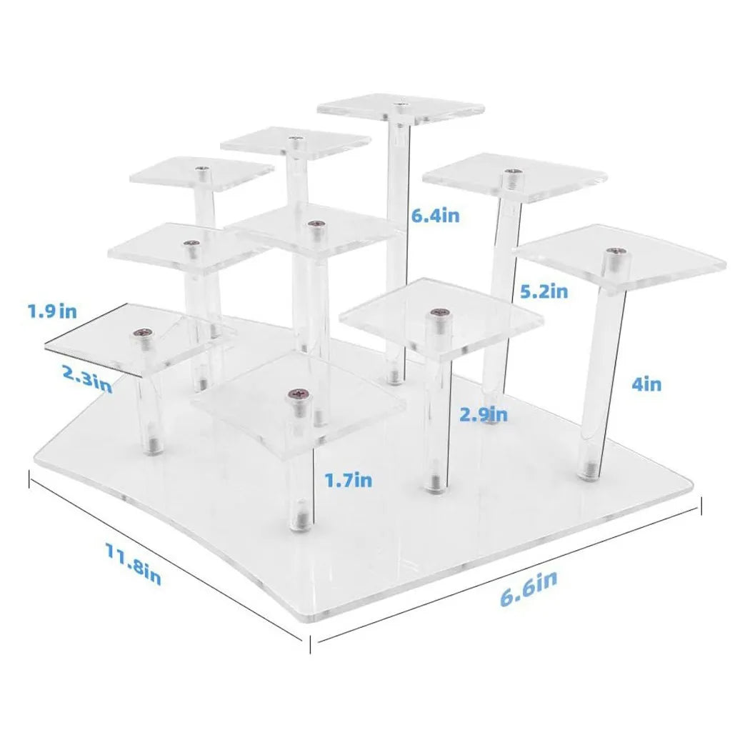Acrylic Dessert Display Stand Jewelry Cake Perfume Storage Rack Birthday Party Cupcake Display Rack Toy Figure Organizer Decor