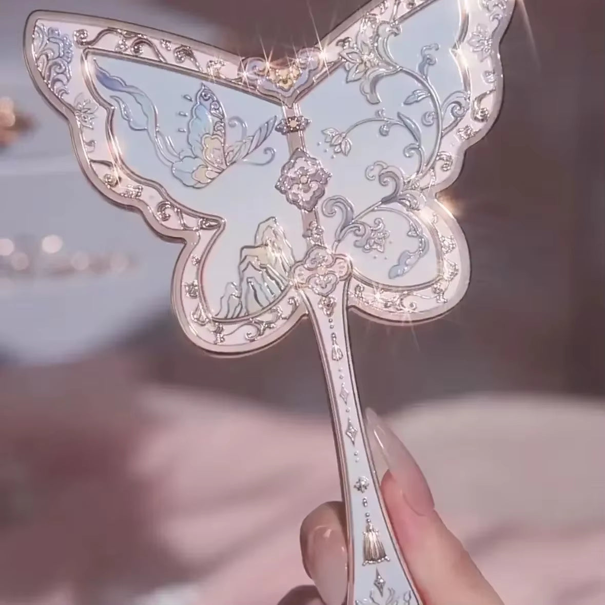 Flower Knows Vanity Mirror Violet Strawberry Rococo Hand Mirror Makeup Mirrors Portable Mirror with Handle
