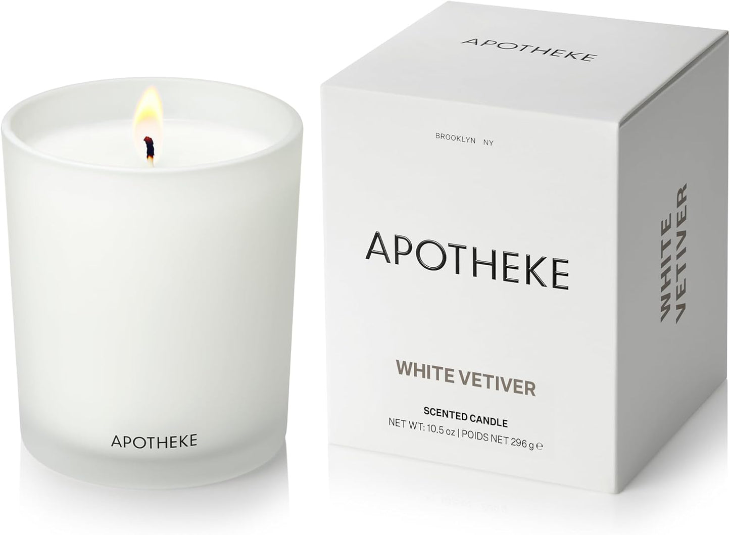 Signature Scented Candles for Home, White Vetiver - 10.5 Oz - Soy Wax, Non Toxic, Large Jar White - Luxury Candle Gifts for Women & Men - Sandalwood, Eucalyptus, and Vetiver