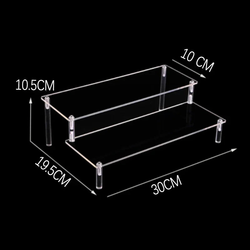 Acrylic Display Stand Transparent Ladder Shelf Doll Clay Figurine Animation Car Model Blind Box Perfume Storage Model Stand