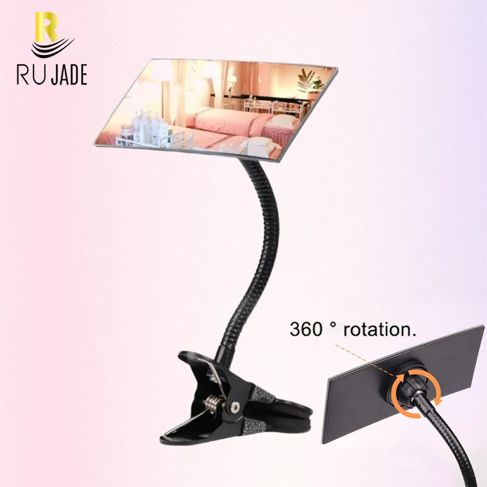 Flexible Clip-On Mirror for Salon Grafting Eyelash Extension Makeup Mirror Clip on Computer Desk Office Personal Privacy Safety