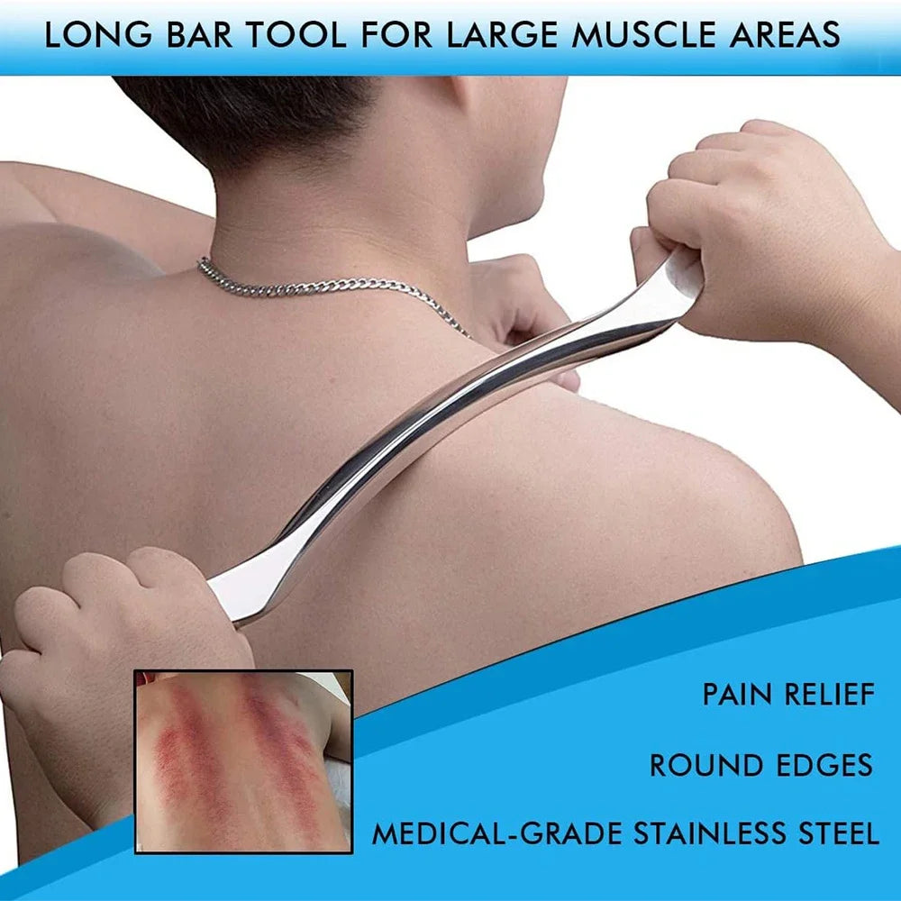 Stainless Steel IASTM Tool Guasha Massage Tool Muscle Scraping Tool for Soft Tissue Therapy and Reduce Arms,Back,Legs, Neck Pain