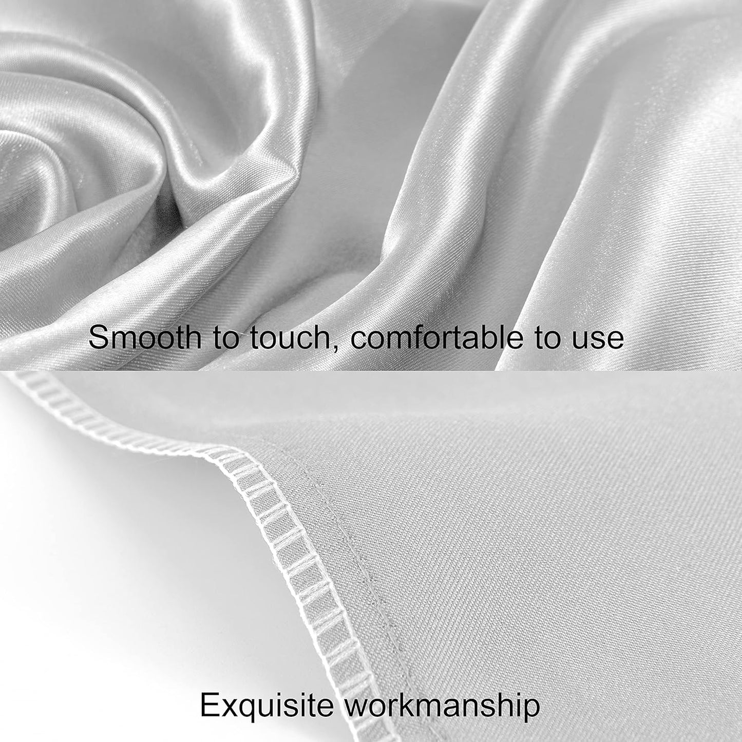 2 Pack King Silk Satin Pillowcases for Hair and Skin, Silky Soft and Luxurious Bedding Pillow Cases with Envelope Closure, 20X40 Inches, Silver Grey