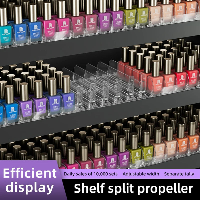 19Mm Supermarket Automatic Shelf Pusher Propeller Countertop Small Lipstick Nail Polish Perfume Classified Display Storage Rack