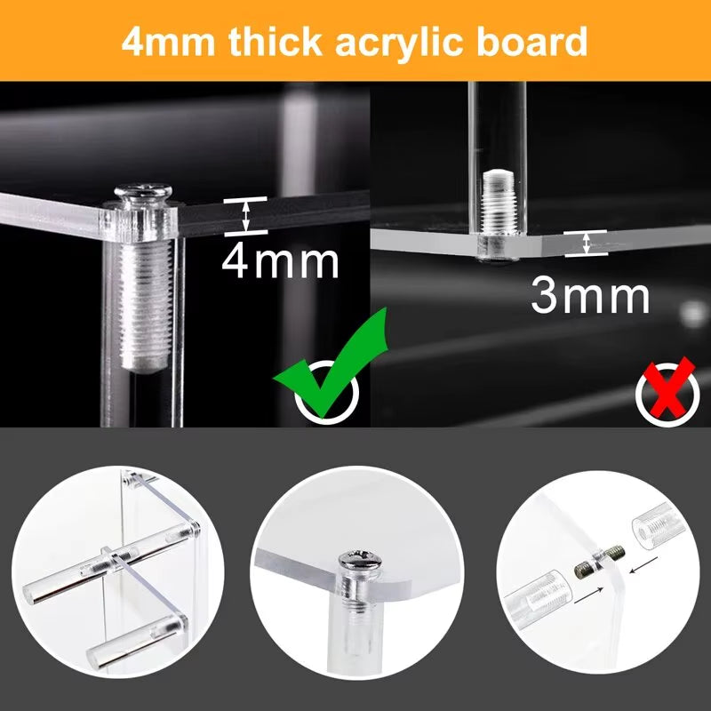 1-4 Tier Acrylic Display Stand Durable Display Rack for Cupcake Perfume Doll Transparent Trapezoidal Blind Box Storage Shelf