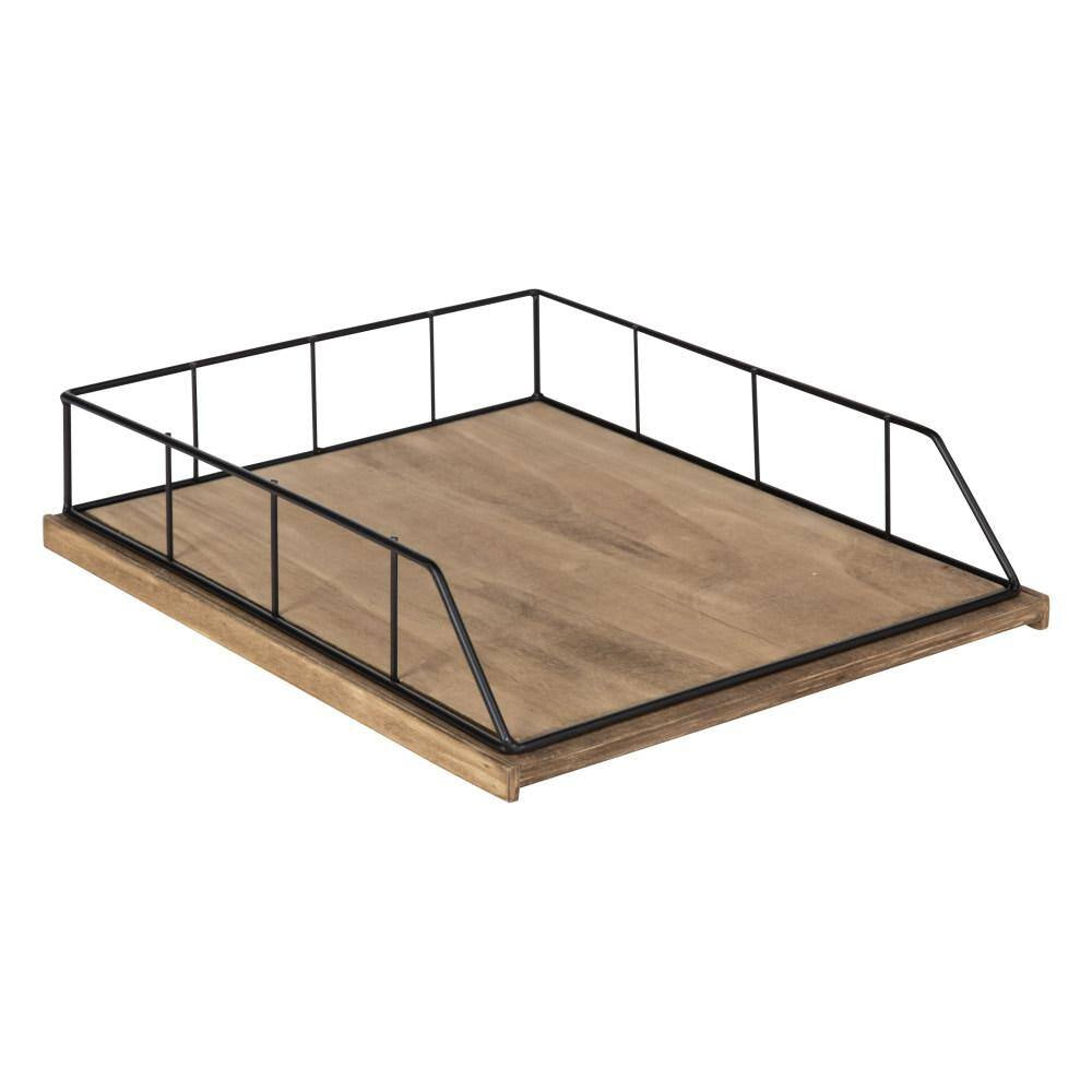 Benbrook Rustic Brown/Black Metal Letter Tray (2-Pack)