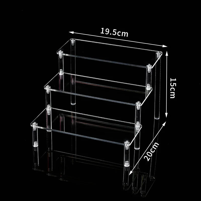 Clear Acrylic Display Stand for Anime Figures Cupcake Shelf Organizer Desserts Holder Jewels Display Risers Stand Perfume Stand