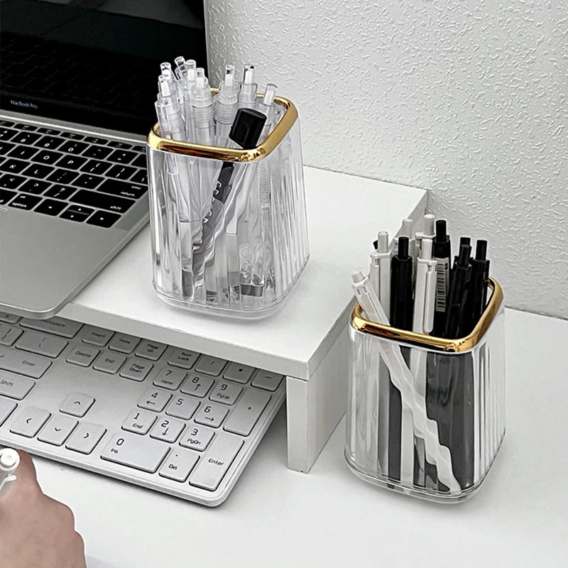 Luxury Makeup Organizers Desktop Cosmetic Brush Storage Box Office Pen Case Make up Brushes Organizer Lipstick Sundries Holder-
