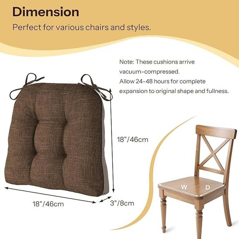 Non Slip Chair Cushions for Dining Chairs Set of 4 Kitchen Chair Cushions 18"X18