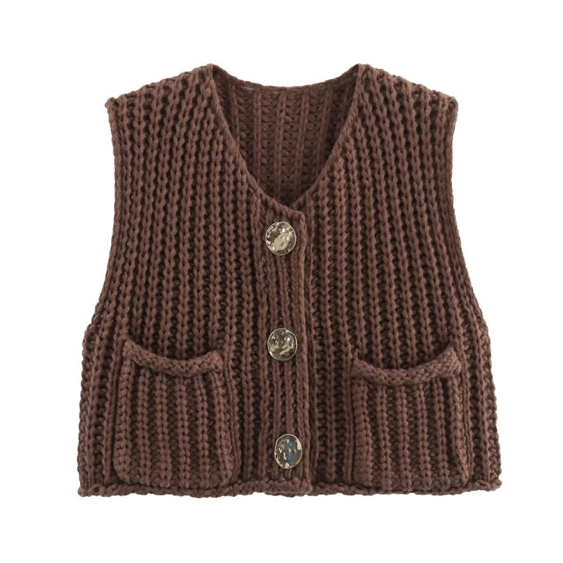 Esmeralda New Women's Thick Needle Knitted Vest