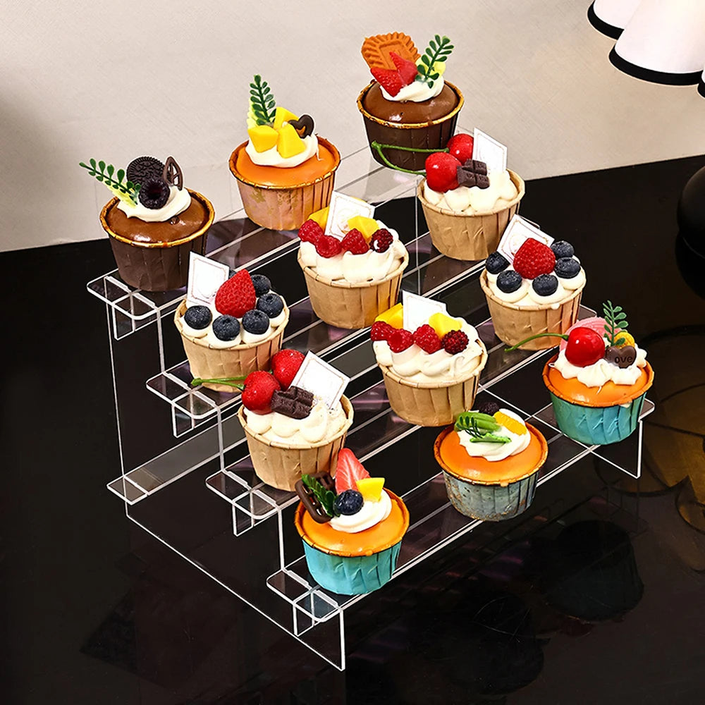 Clear Display Stand Figures Holder Blind Box Storage Perfume Cupcake Storage Shelf Organizer Jewellery Cosmetics Display Rack