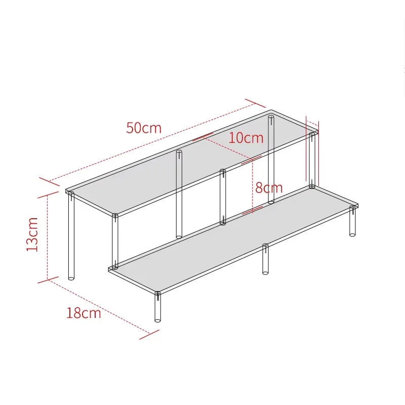 20-50Cm Acrylic Riser Display Riser Shelf for Figures Display Stand Display Cupcake Perfume Organizer Cologne Makeup Collection