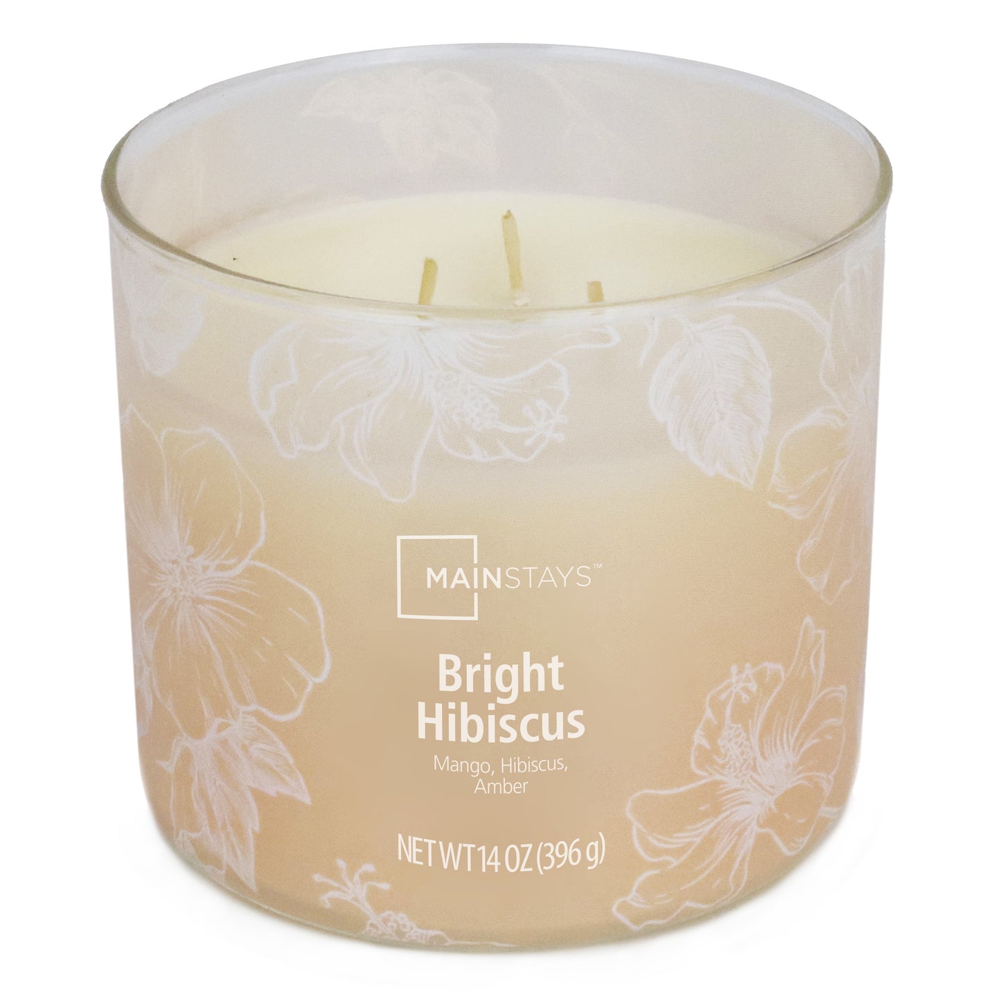 3-Wick Ombre Wrap Bright Hibiscus Scented Candle, 14 Oz