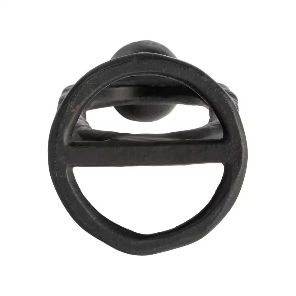 8 In. Black Metal Open Oval Ring Taper Candle Holder