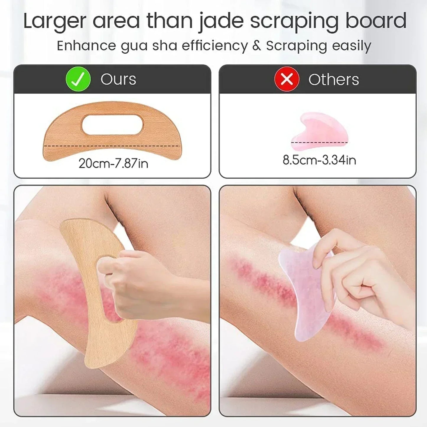 Wooden Gua Sha Tool for Body Massage - Natural Lymphatic & Muscle Comfort Sculpting Stick, Handheld Wood Therapy Tool for Home
