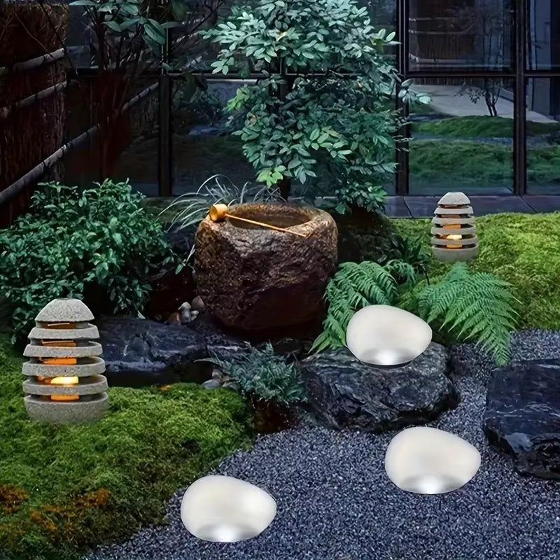 2Pcs Solar Goose Warm Stone Lamps Outdoor Courtyard Decorative Lamps Solar Rock Lamps Landscape Lamps Decorative Landscape Lamp