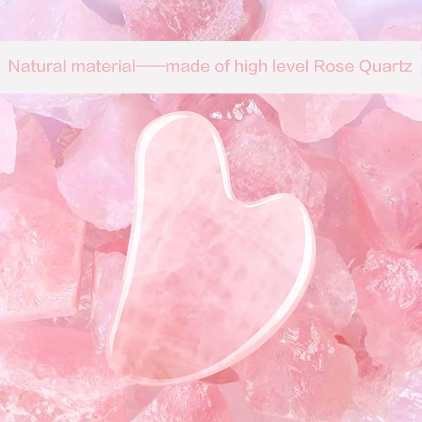 Gua Sha Facial Tools, Rose Quartz Guasha Tool for Face & Eye, Puffiness Reducing & Jawline Sculpting Face Stone Gua Sha Tools for Skin Care Woman Guasha Stone Tool, Pink
