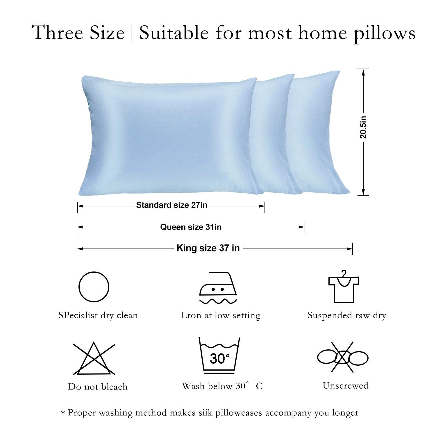 JOGJUE Silk Pillowcase for Hair and Skin 2 Pack 100% Mulberry Silk Bed
