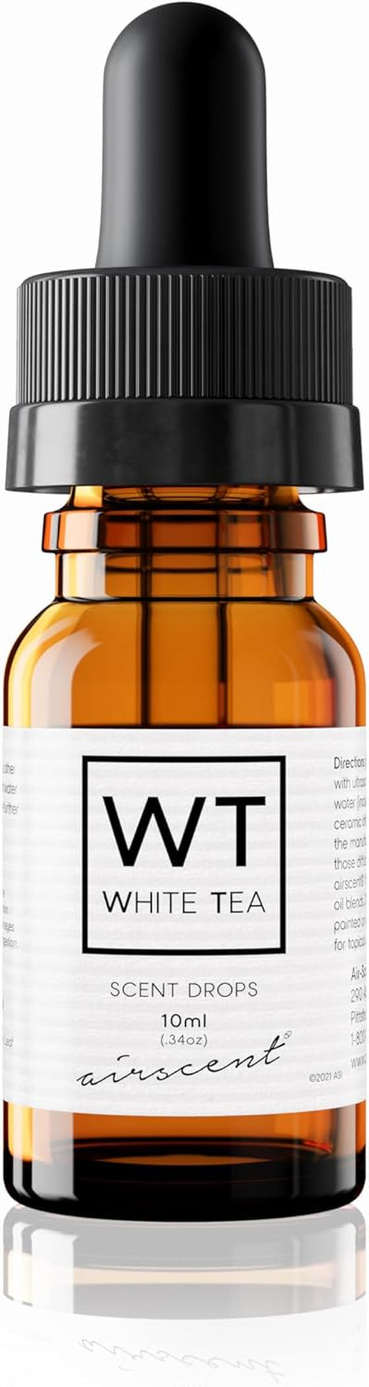 White Tea Diffuser Oil -  Aroma and White Tea Essential Oil Blend - 10 Ml, .34 Fl Oz Glass Dropper Bottle for Aromatherapy Diffusers and Humidifiers