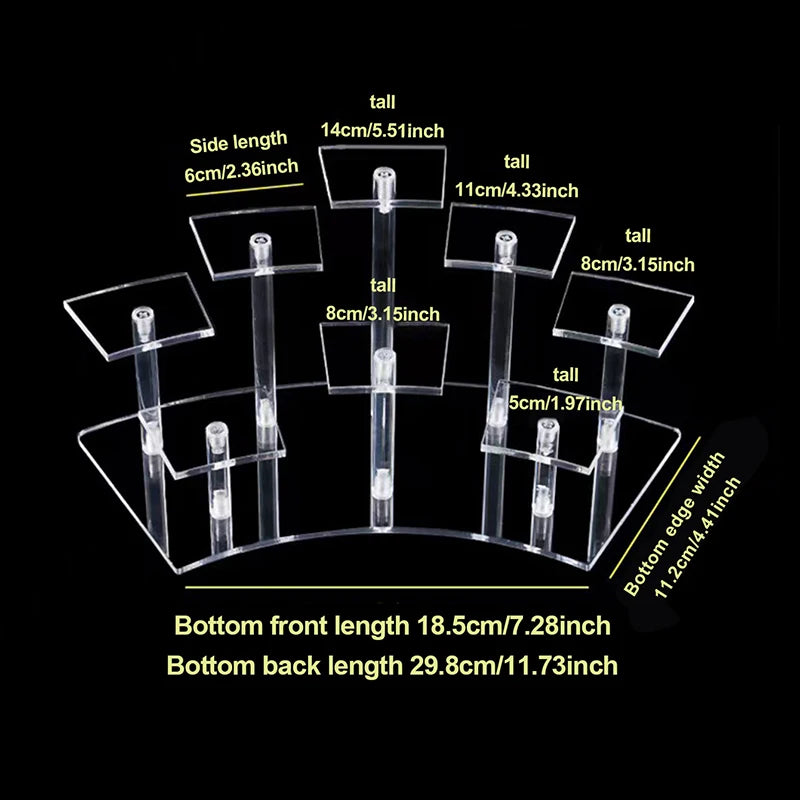 Transparent Acrylic Storage Display Stand Toy Figure Cake Perfume Storage Rack Birthday Party Cupcake Display Shelf