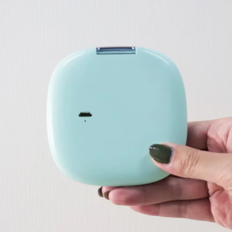 USB Rechargeable Folding Portable LED Makeup Mirror Touch Screen Dimming Handheld with 10X Magnifying Travel Cosmetic Mirrors