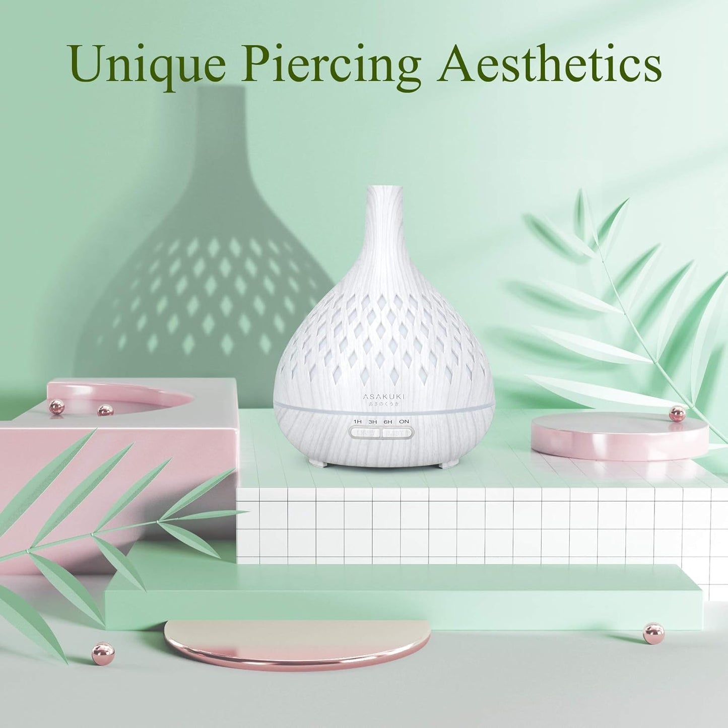 400Ml Essential Oil Diffuser with Remote Control, Aromatherapy Oil Diffuser with Cool Mist, Waterless Auto Shut-Off Humidifier and 7 Color LED Night Lights for Home Baby Office