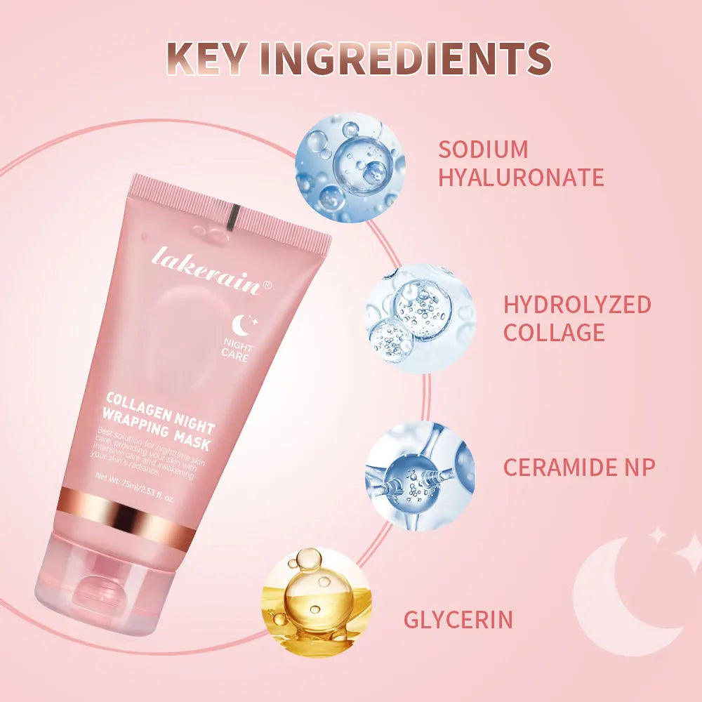 Collagen Wrapping Peel-Off Mask Rejuvenation Moisturizing Brightening Korean Face Mask Make Glowy Skin Elasticity Facial Mask