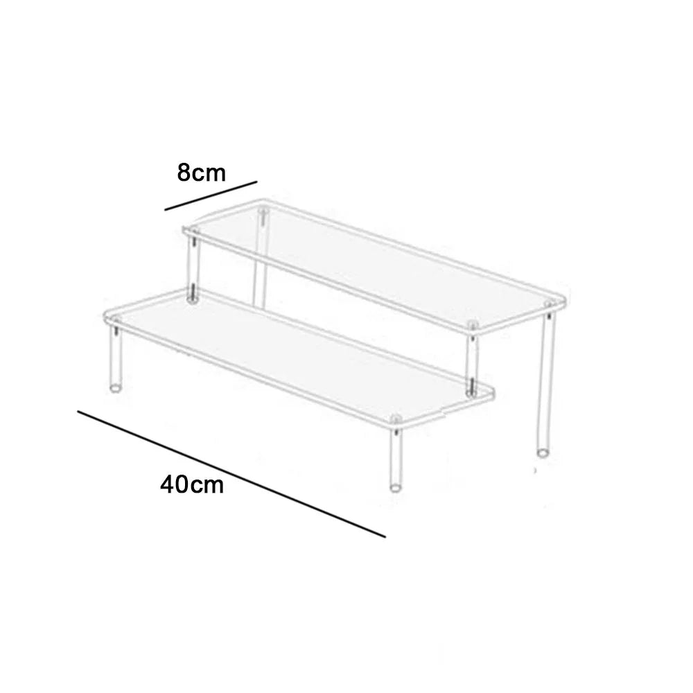 1-4 Tier Acrylic Display Stand Durable Display Rack for Cupcake Perfume Doll Transparent Trapezoidal Blind Box Storage Shelf