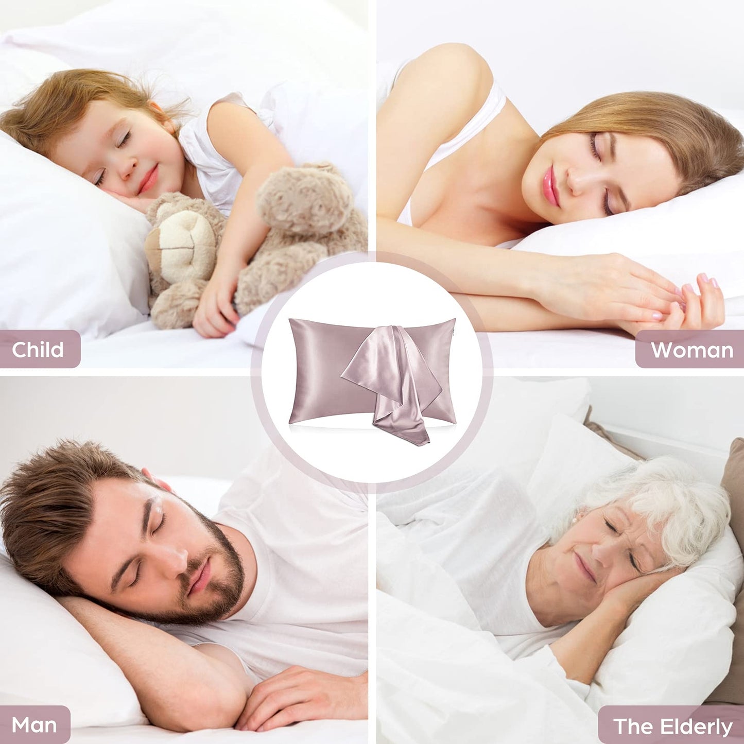 Silk Pillowcase for Hair and Skin 2 Pack 100% Mulberry Silk Pillowcase 25 Momme.