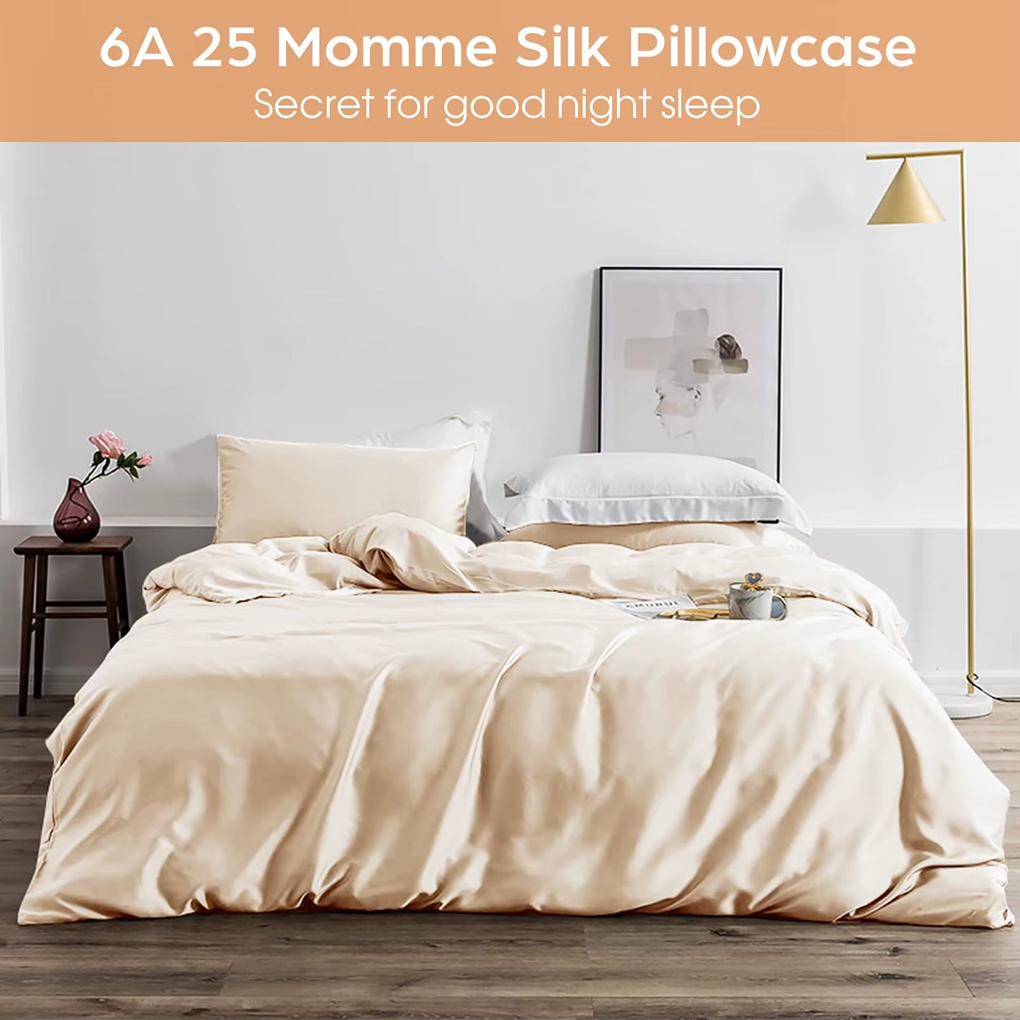 Satin Pillowcases Hair Skin Friendly Simulation Silk Pillowcases with Envelope Closure for Bedroom Office Living Room No Pillow