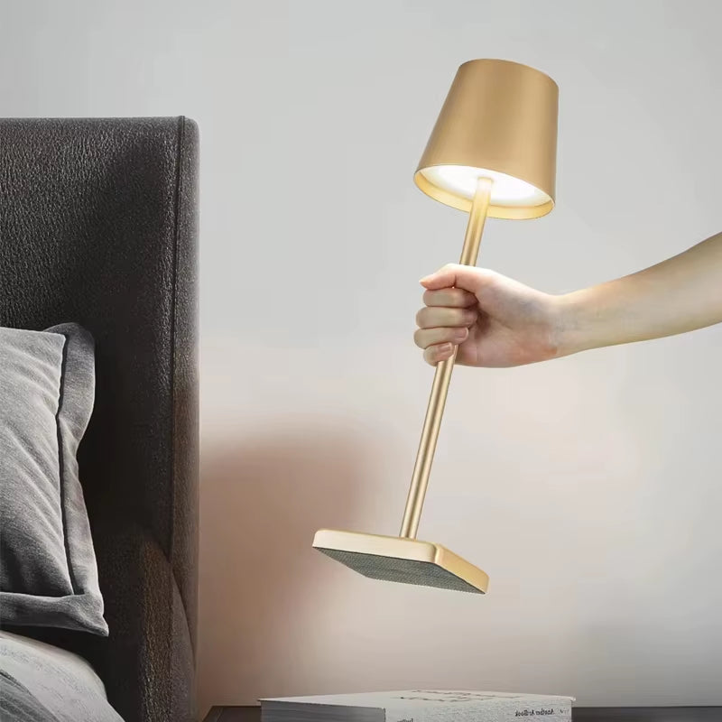 3 Color Temperature LED Eye Protection Table Lamp Stepless Dimming Touch Control Rechargeable Batter for Living Room Dining Room