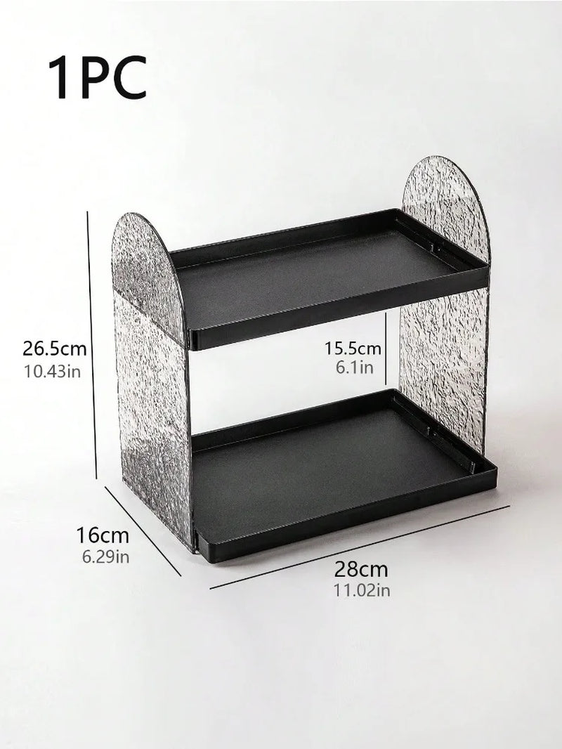 Makeup Organizer Acrylic Holder Double Layers Lipstick Holder Clear Skincare Cosmetic Storage Box Desktop Display Rack Decor