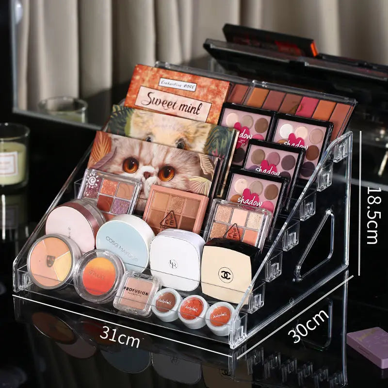 Acrylic Display Rack Nail Polish Storage Box Transparent Ladder Perfume Stand Holder Makeup Organizer Toy Shelf Desktop Shelf