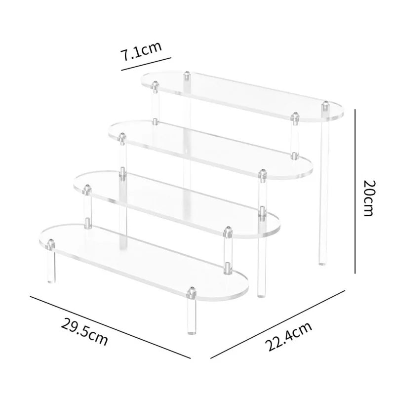 Clear Acrylic Display Stand for Anime Figures Cupcake Shelf Organizer Desserts Holder Jewels Display Risers Stand Perfume Stand