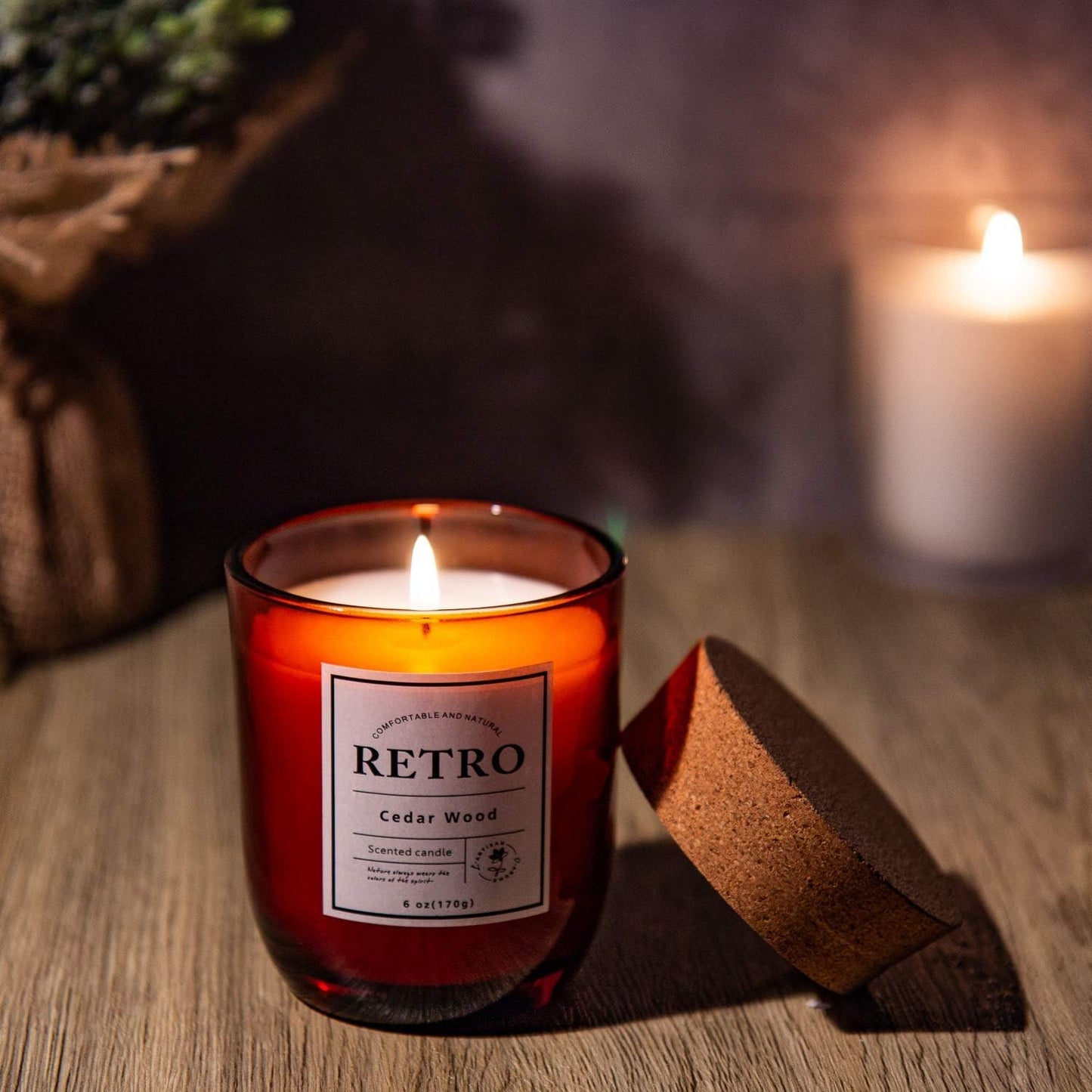 Scented Candles Cedar Wood Aromatherapy Candles for Home Scented 6 Oz Natural Jar Stress Relief Candles Gift for Women Home Decoration Meditation Spa Yoga Birthday Bath Office