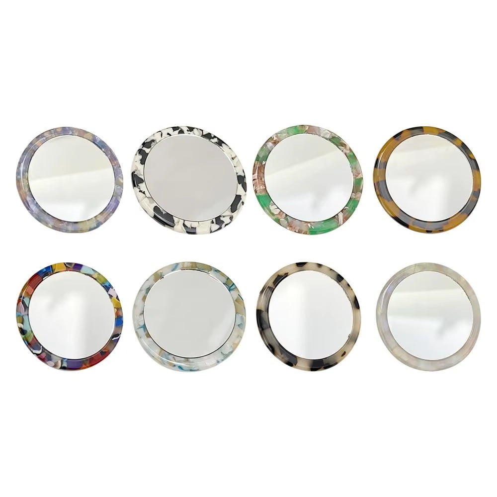 New Simple Acetate Mini round Mirror Makeup Mirror Cosmetic Vanity Mirror SPA Salon Compact Mirrors Portable Beauty Mirrors