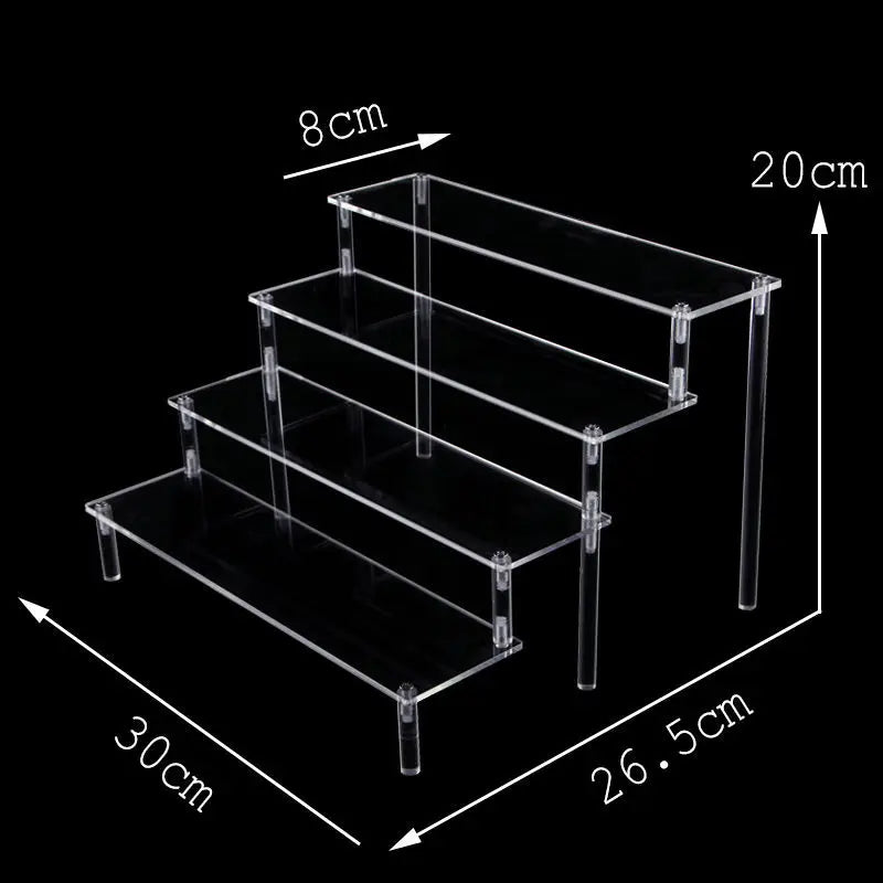 Acrylic Ladder Rack 1-5 Layer Ladder-Shaped Rack Blind Box Dessert Cake Storage Display Rack Perfume Jewelry Riser Display Rack