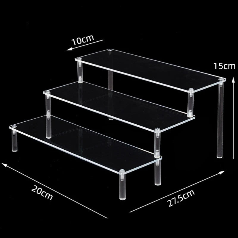 Acrylic Ladder Rack 1-5 Layer Ladder-Shaped Rack Blind Box Dessert Cake Storage Display Rack Perfume Jewelry Riser Display Rack