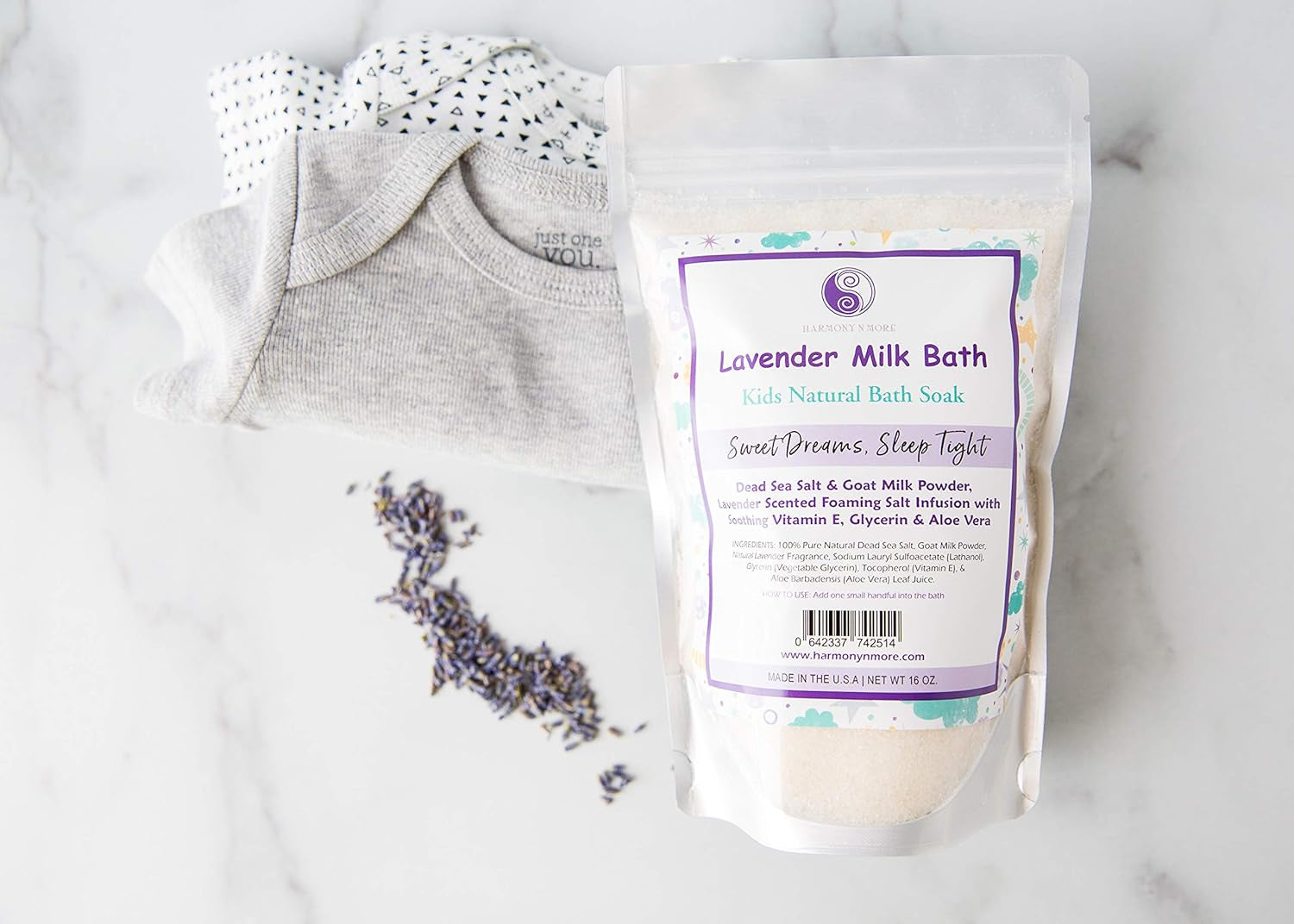 Lavender Milk Kids Bath - Natural Pacific Sea Salt - Comfy & Nourishing for the Skin - Tub Time Foaming Bath Salt Soak - All Natural
