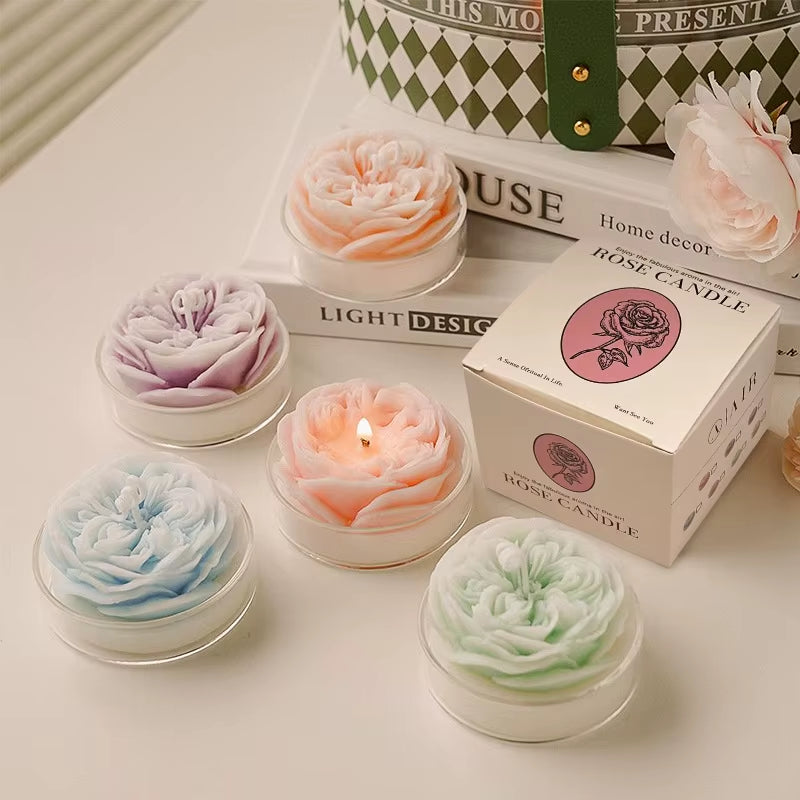 Modern Rose Scented Candles Soybean Wax Qixi Gifts Valentine'S Day Birthday Wedding Home Atmosphere Decorative Candles Gifts