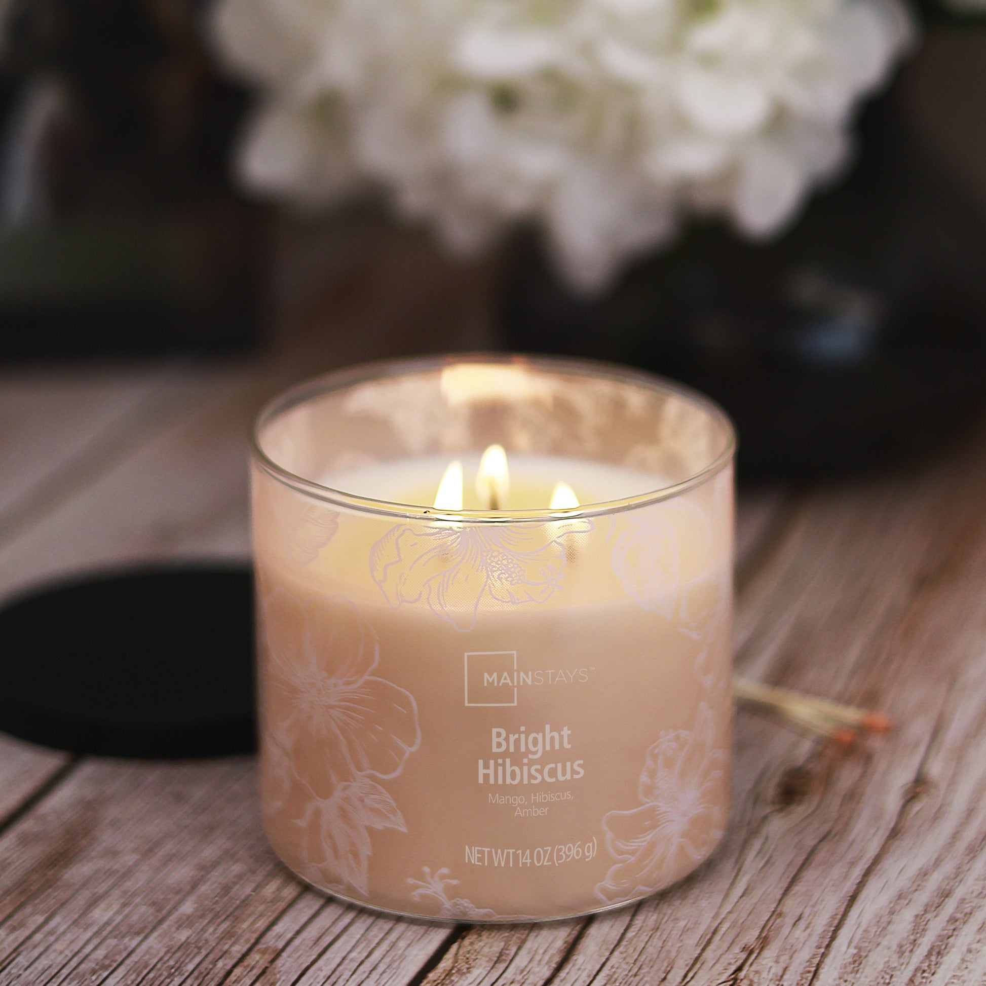 3-Wick Ombre Wrap Bright Hibiscus Scented Candle, 14 Oz
