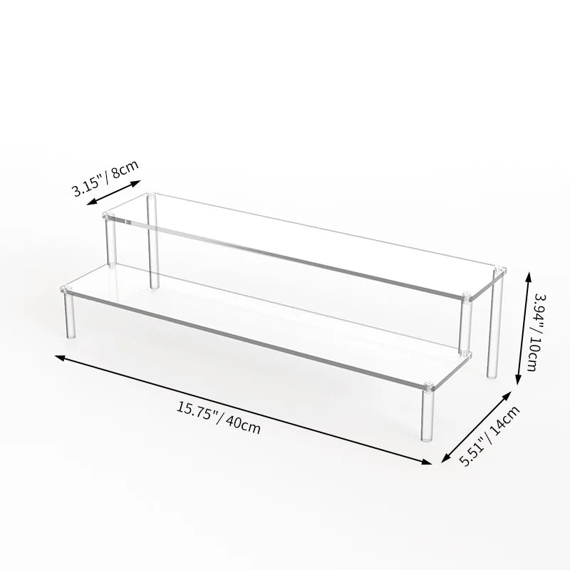 1-4Layer Acrylic Display Stand Durable Display Rack for Cupcake Perfume Doll Transparent Trapezoidal Blind Box Storage Shelf