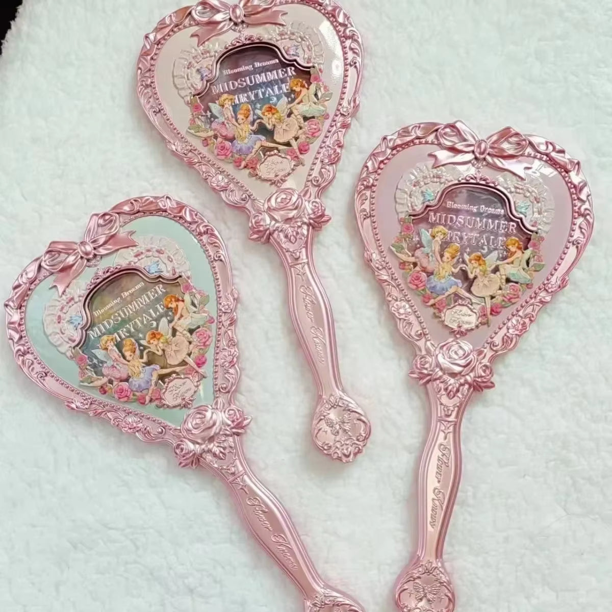 Flower Knows Vanity Mirror Violet Strawberry Rococo Hand Mirror Makeup Mirrors Portable Mirror with Handle