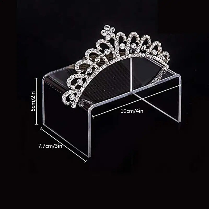 10Pcs Display Stands Stackable Storage Bins Clear Container Clear Acrylic Display Risers Makeup Perfume Organizer Perfume Stands