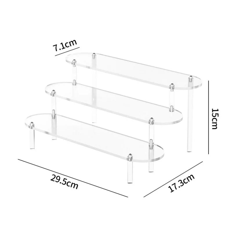 Clear Acrylic Display Stand for Anime Figures Cupcake Shelf Organizer Desserts Holder Jewels Display Risers Stand Perfume Stand