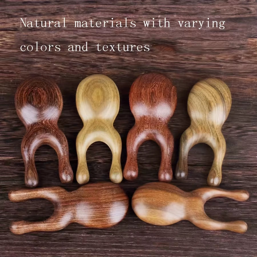 1Pc Sandalwood Frog Massage Tool for Face, Eyes, Ears, and Nose - Relaxing Gift for Mom, Dad, and Girlfriend