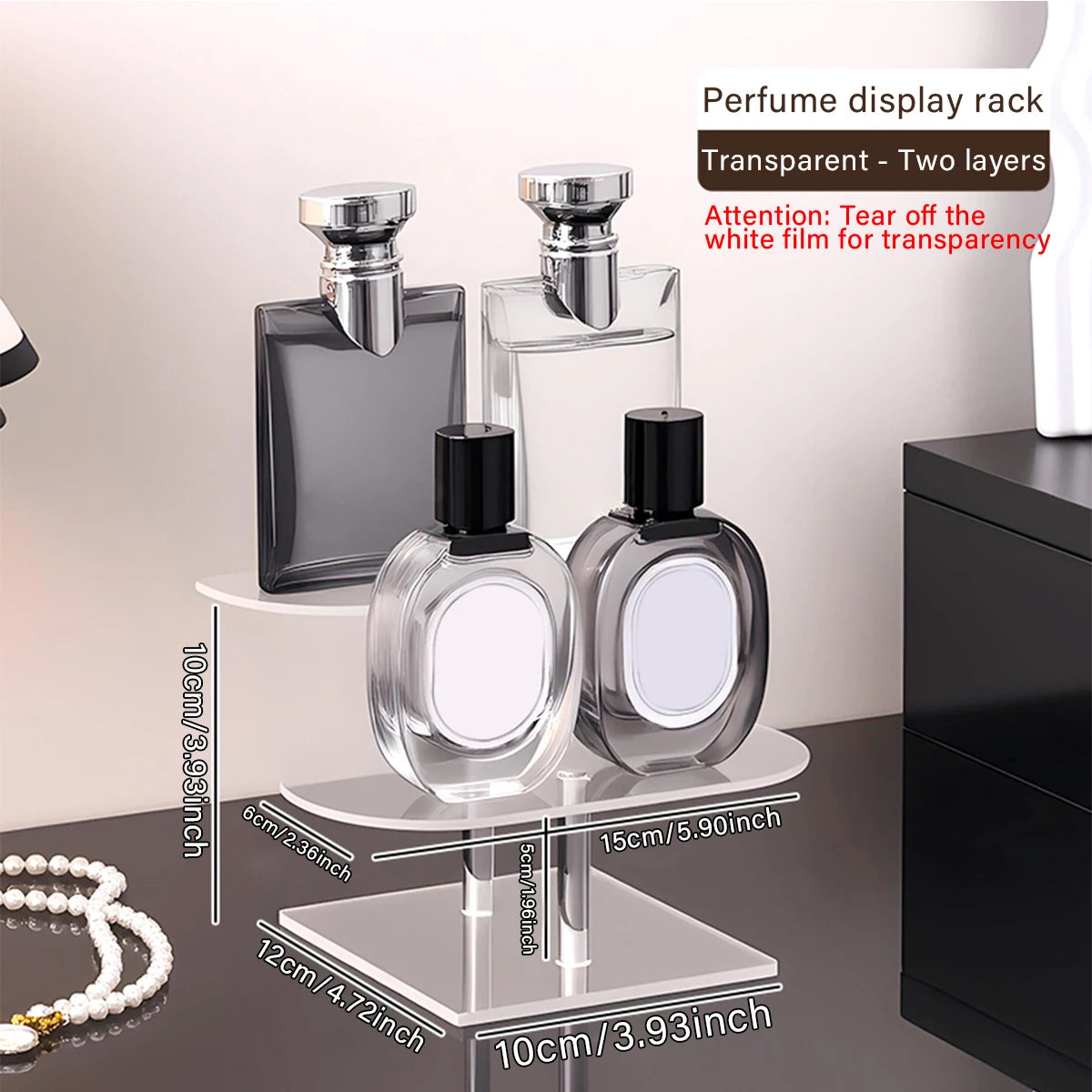 1Pc Desktop 2-4 Layer Display Shelf Stepped Acrylic Transparent Storage Rack Is Suitable for Perfume Hand Doll Organizer