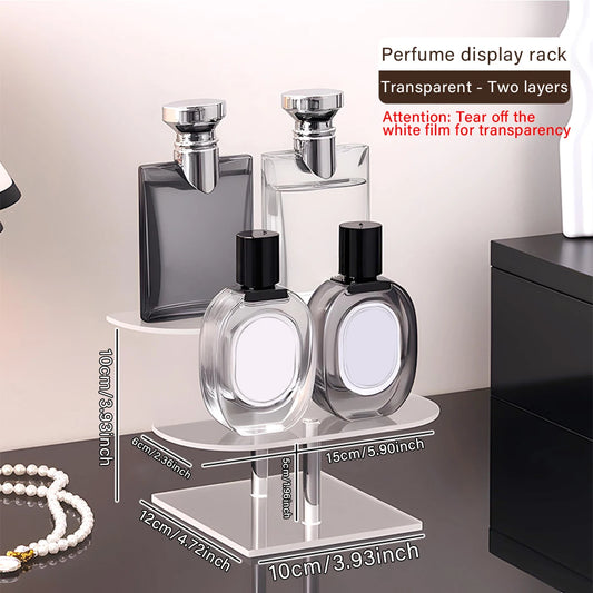 1Pc Desktop 2-4 Layer Display Shelf Stepped Acrylic Transparent Storage Rack Is Suitable for Perfume Hand Doll Organizer