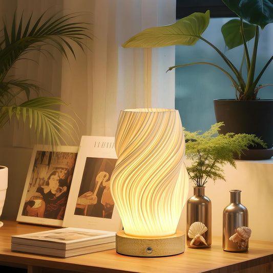 Small Battery Operated Lamp, Modern Table Lamp, Rechargeable, Touch Control, 3 C